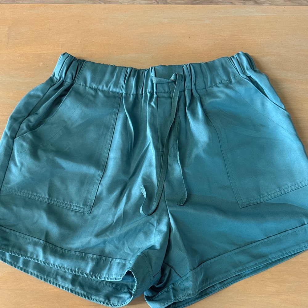 Zenana Outfitters High Waist Teal Women's Shorts